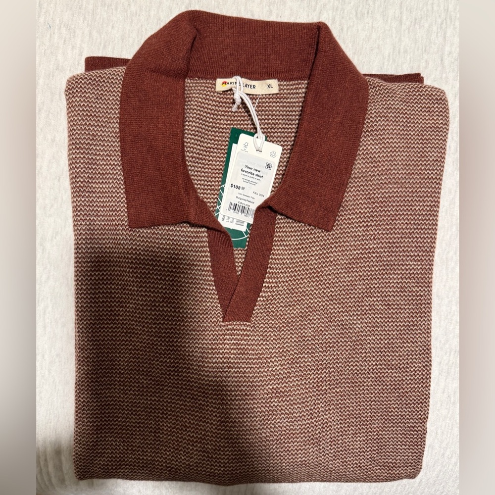 Marine Layer Liam Sweater Polo - size XL